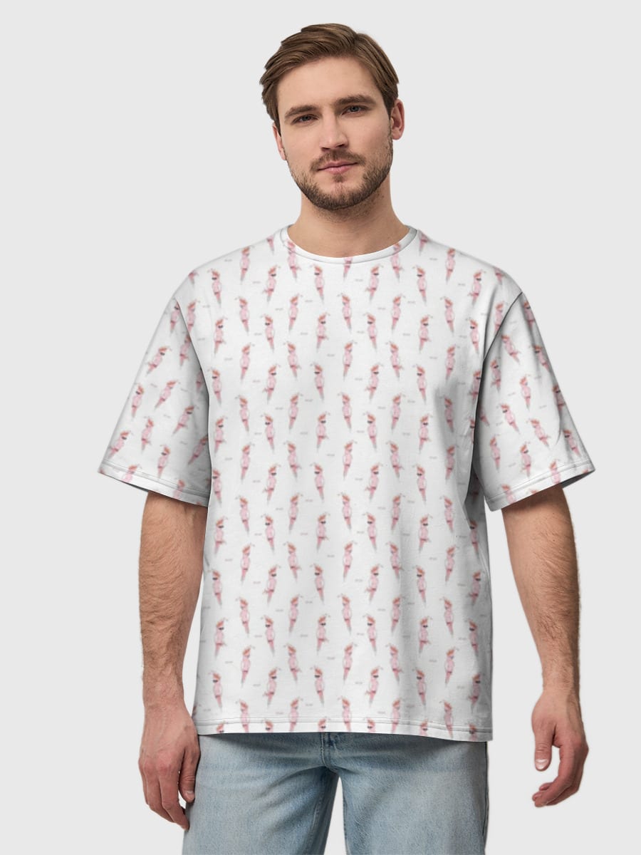 Motif Oiseau Rose Poudré