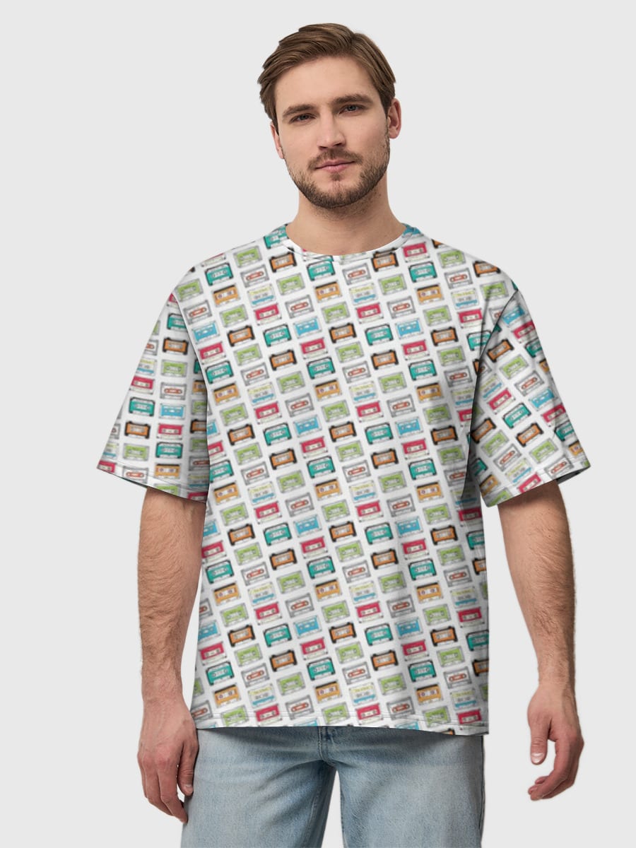 レトロカセットテープTシャツ
