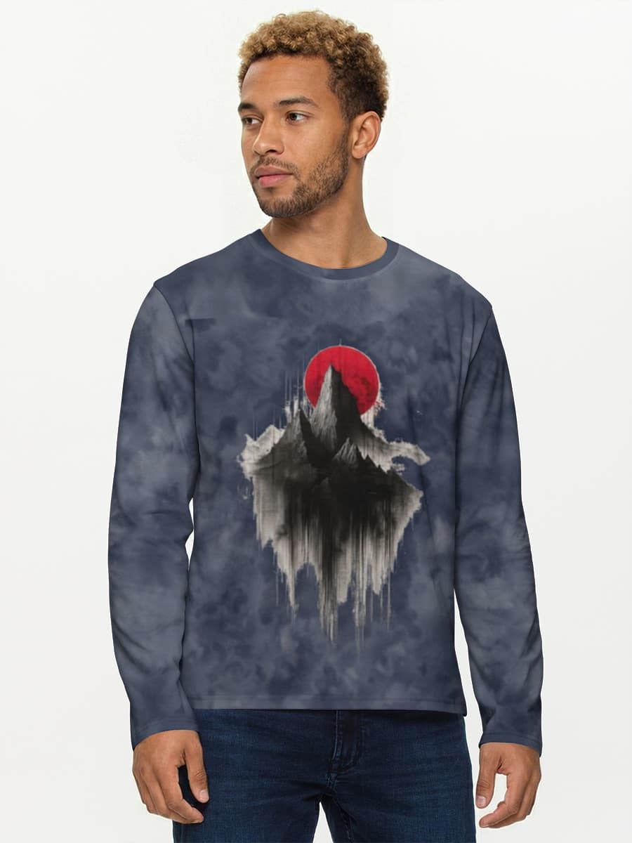 Herren Baumwoll Langarmshirt