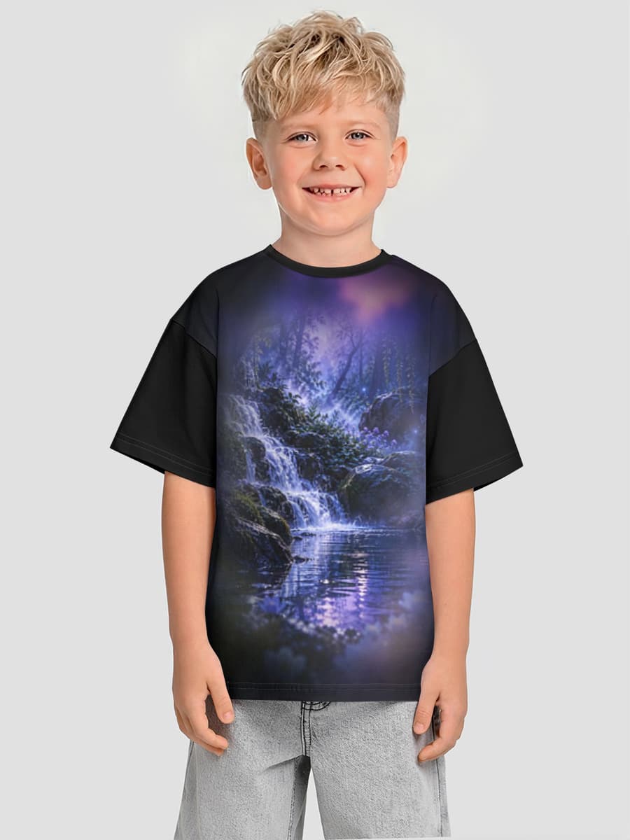 Boys' oversized cotton T-shirt