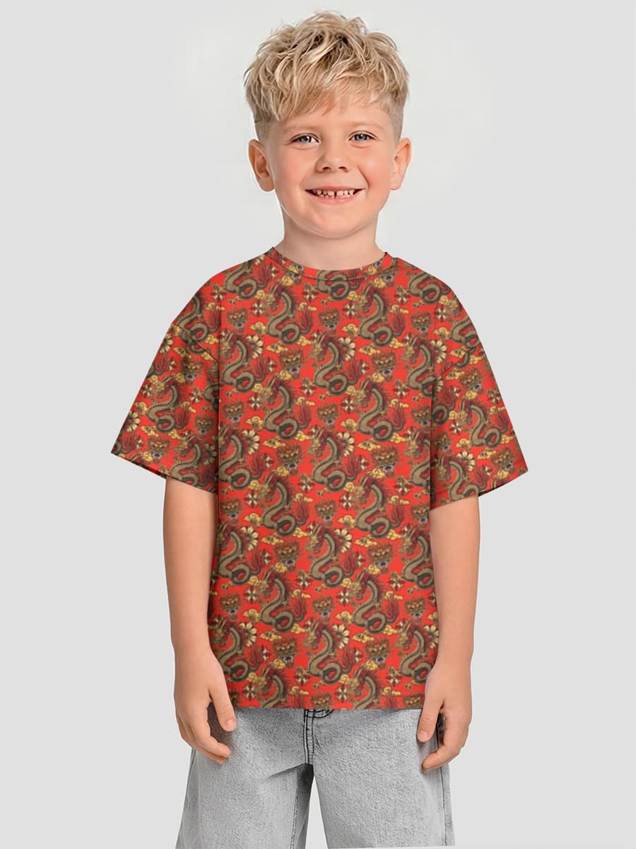 Boys' oversized cotton T-shirt