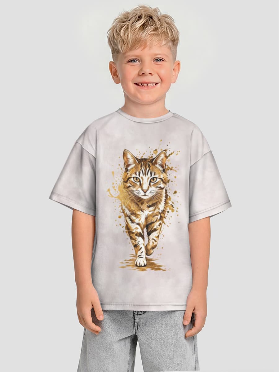 Boys' oversized cotton T-shirt