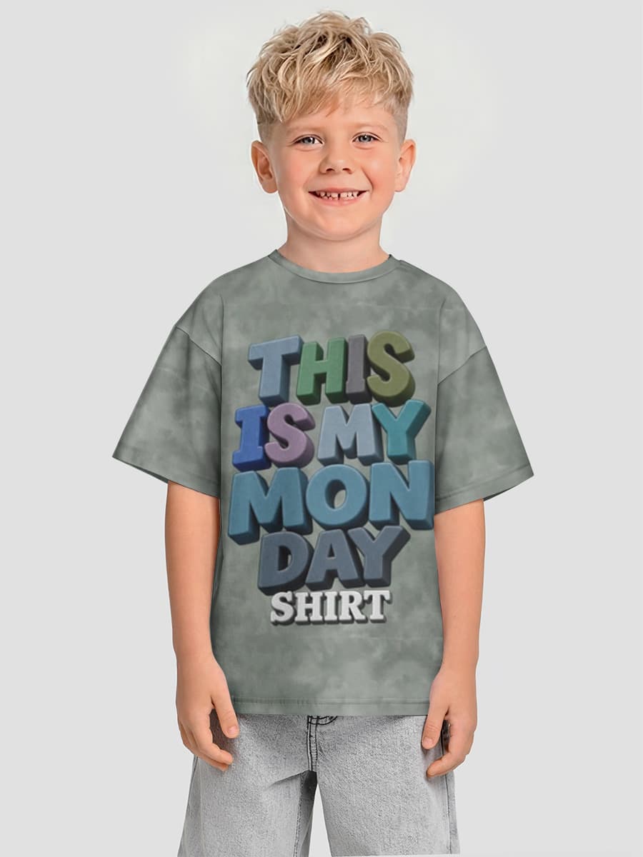 Boys' oversized cotton T-shirt