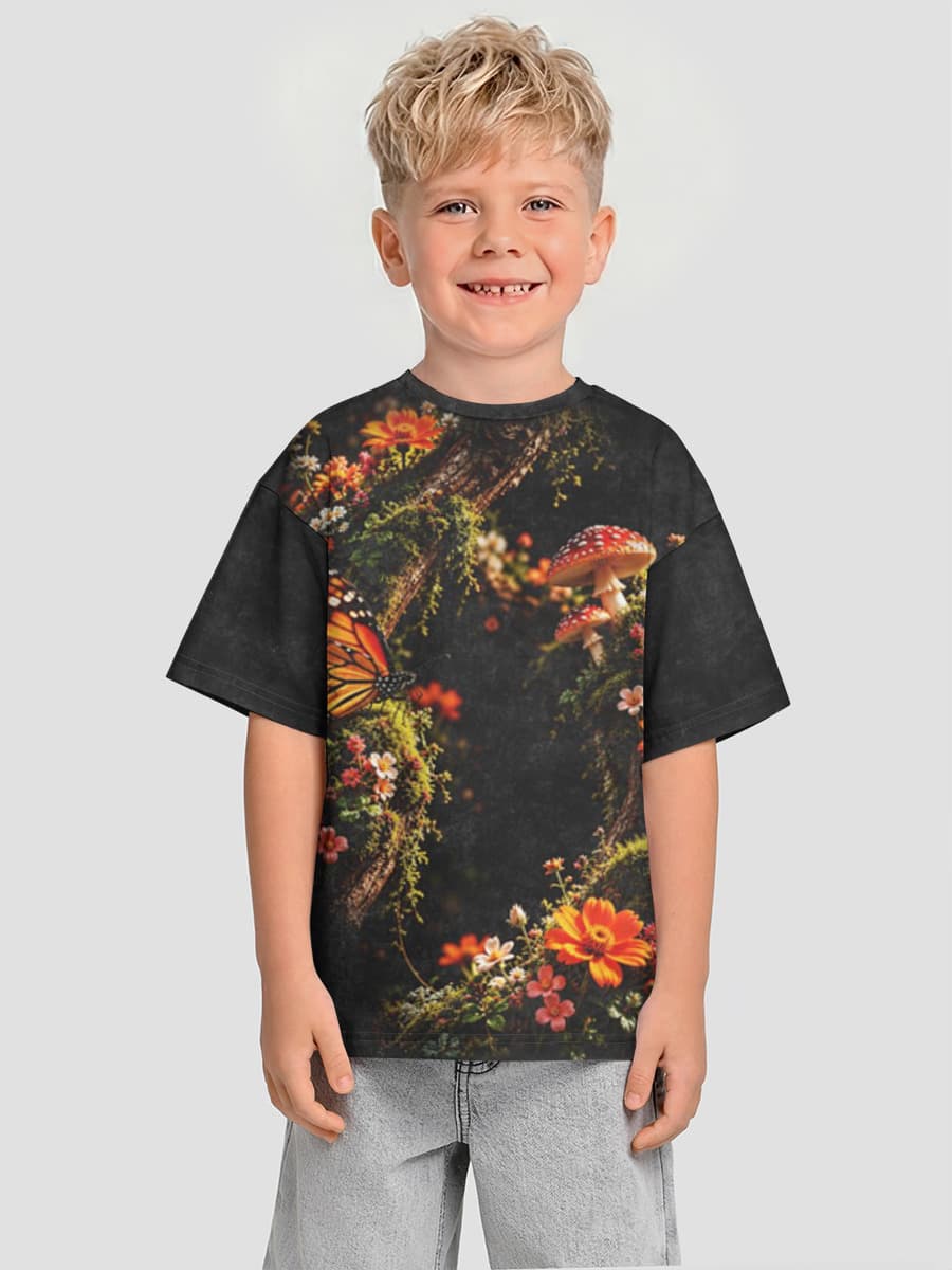 Boys' oversized cotton T-shirt