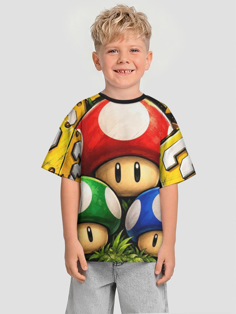 Boys' oversized cotton T-shirt