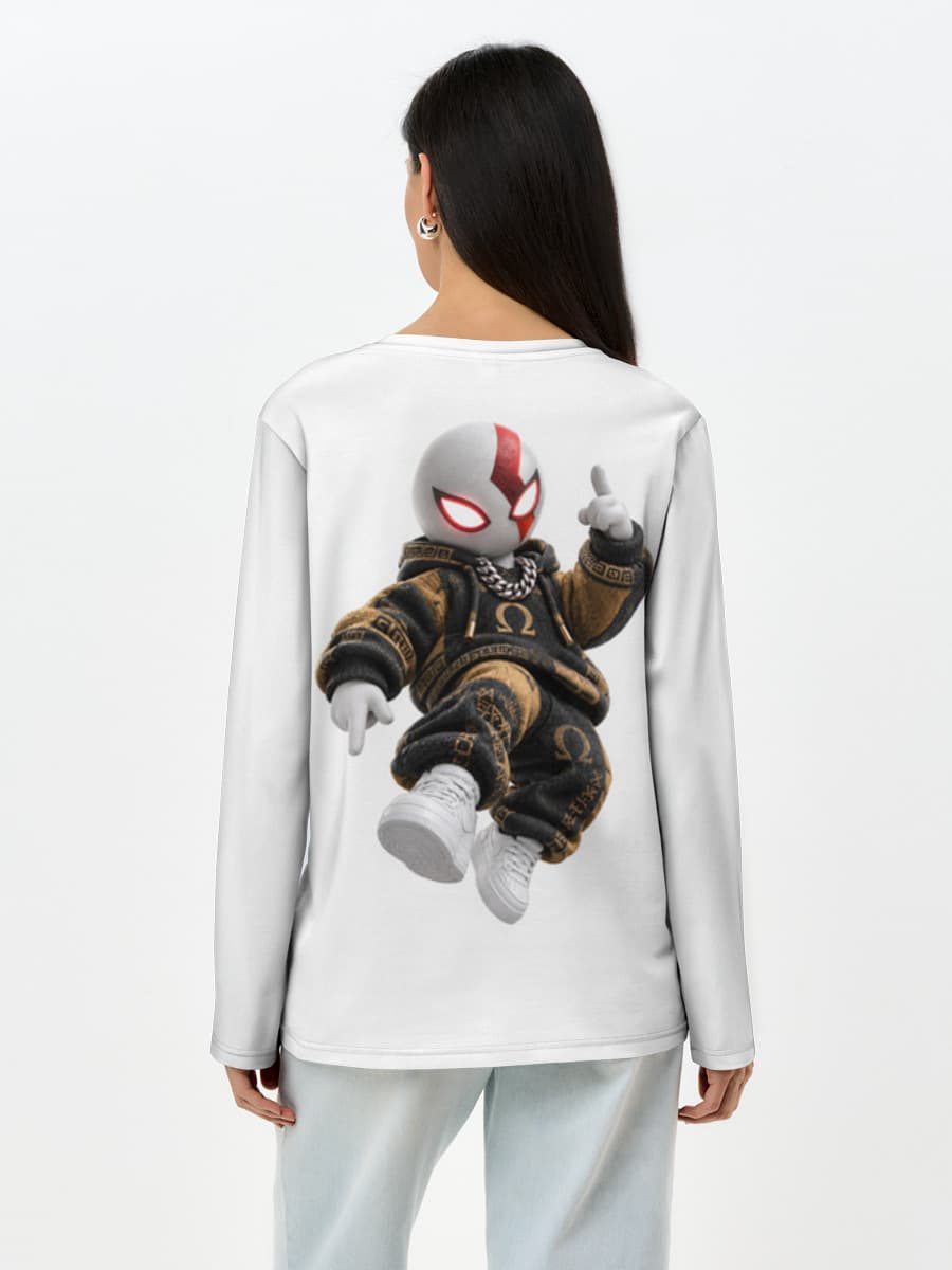 Damen Baumwoll Langarmshirt