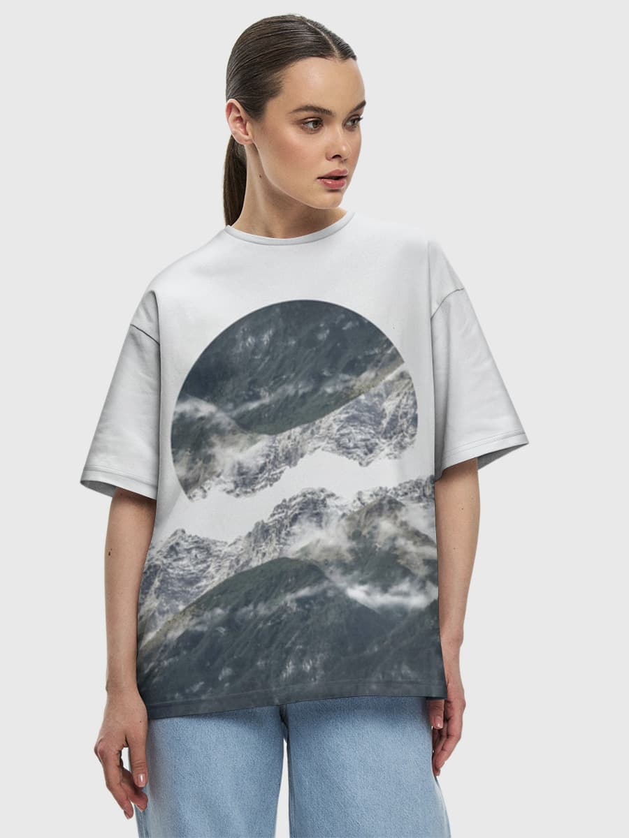 Camiseta de algodón extragrande para mujer