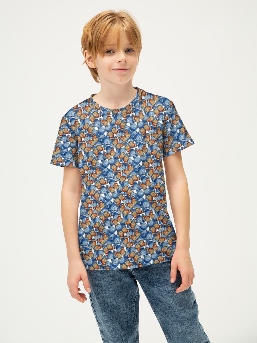 Azure Butterfly Bloom All-Over Print