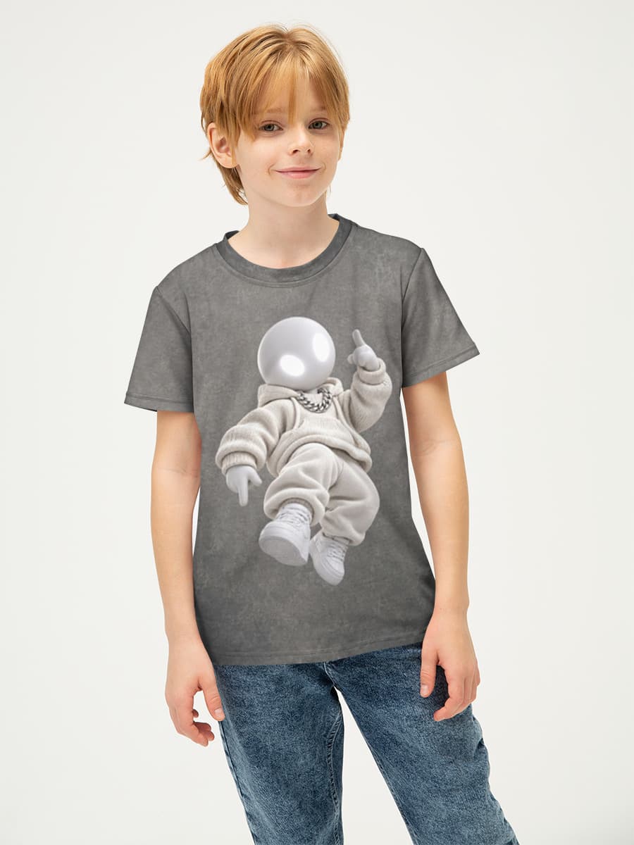 Basic Baumwoll-T-Shirt Jungen