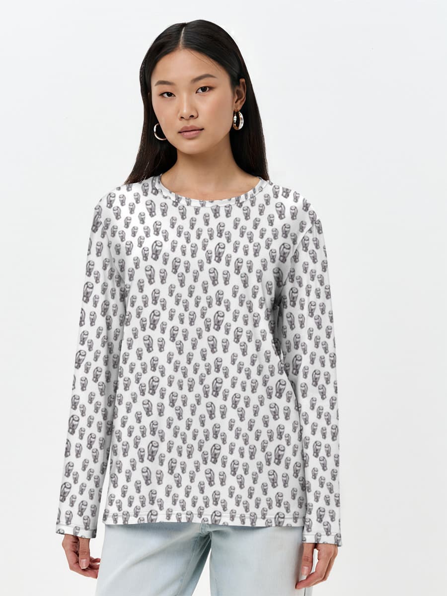 Camisa de manga larga para mujer. Algodón.