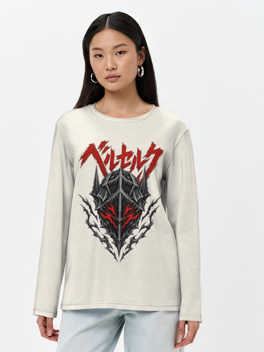 Damen Baumwoll Langarmshirt