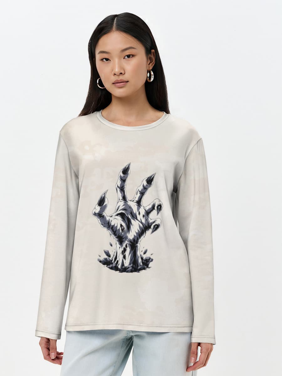 Damen Baumwoll Langarmshirt