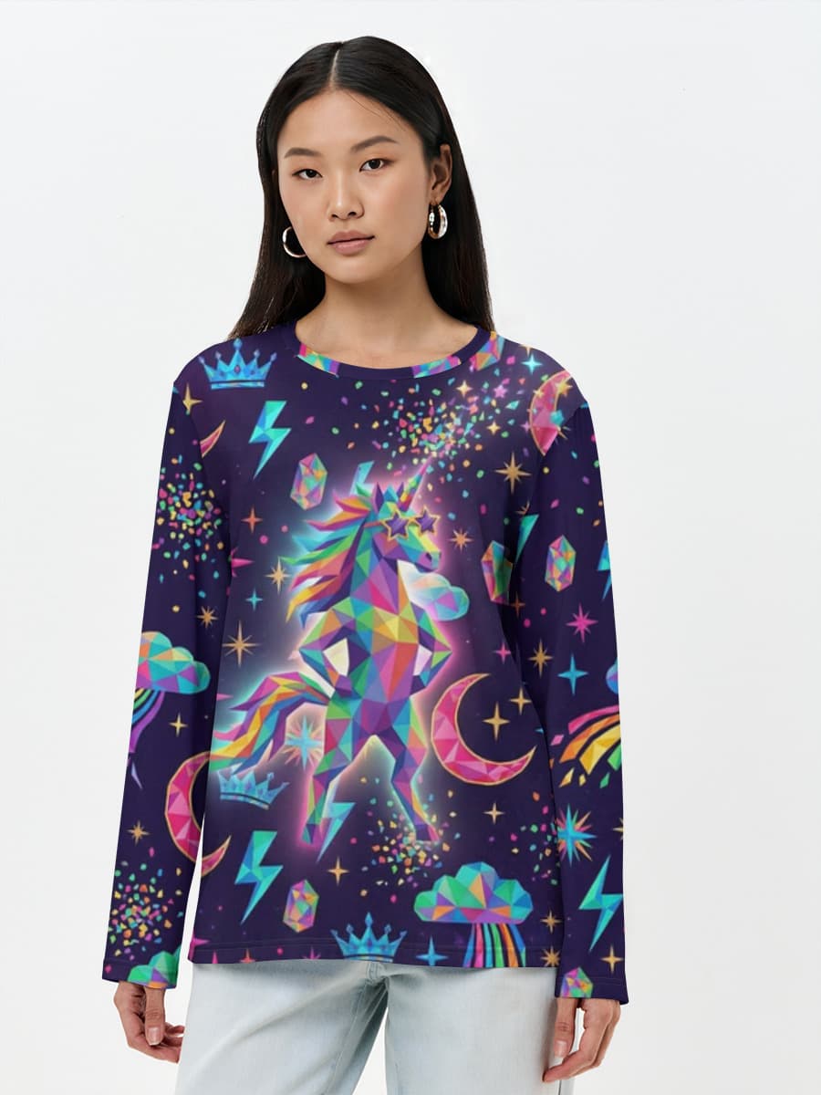 Damen Baumwoll Langarmshirt