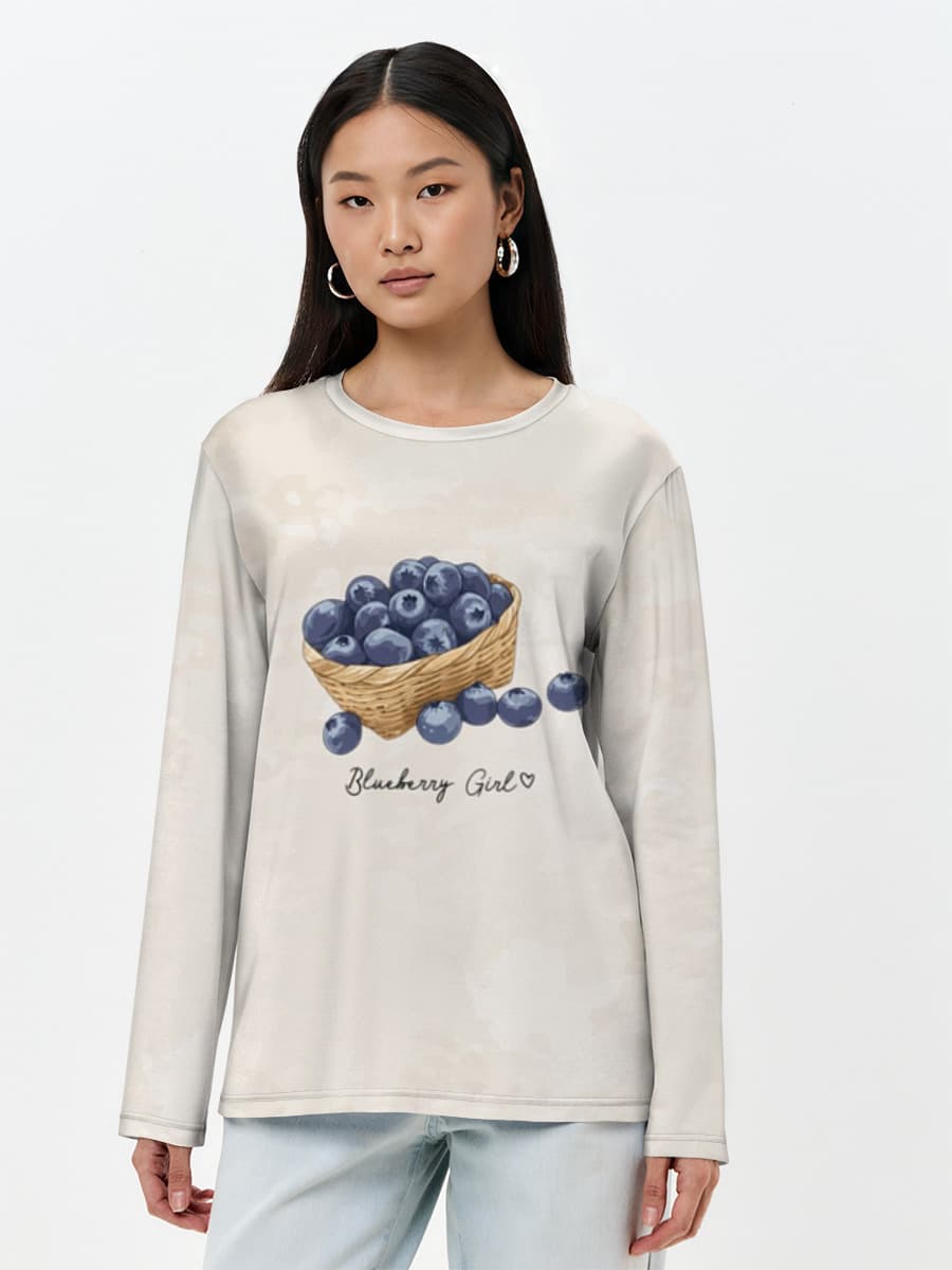 T-shirt Coton Manches Longues Femme