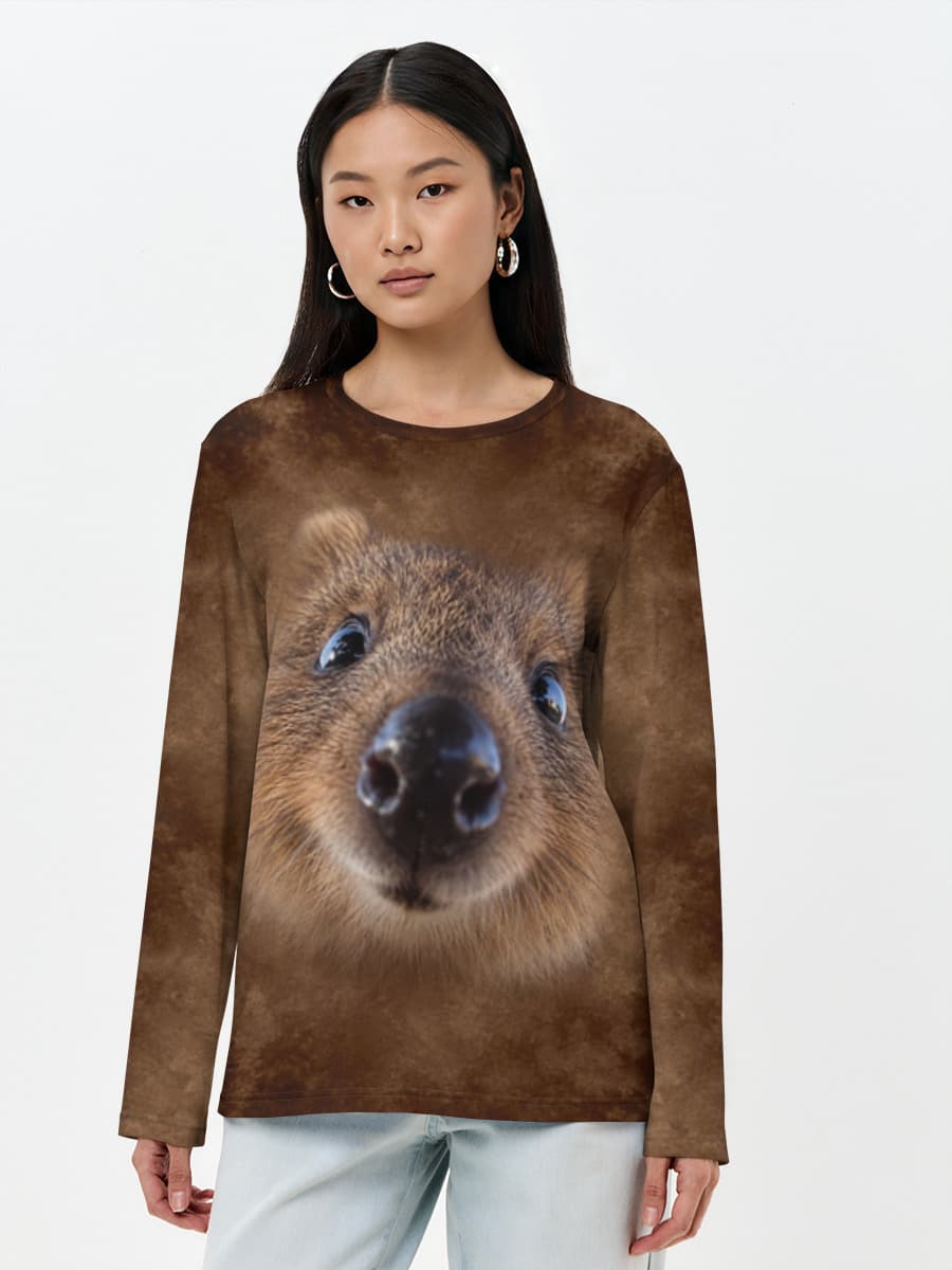 Damen Baumwoll Langarmshirt