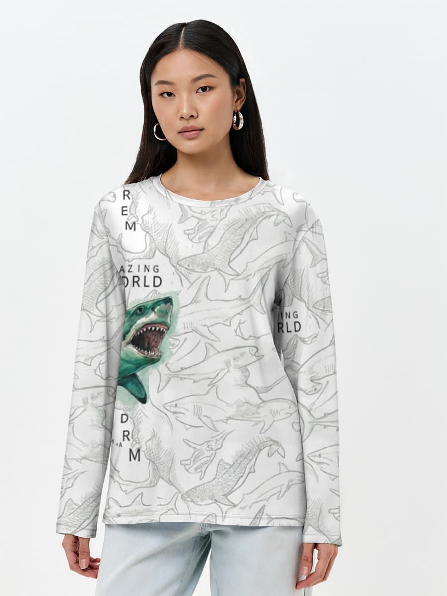 Women's long sleeve shirt. Cotton