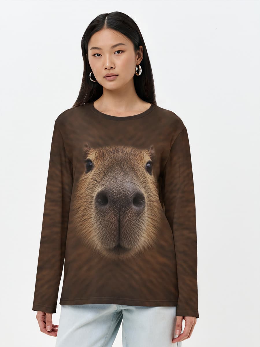 Damen Baumwoll Langarmshirt