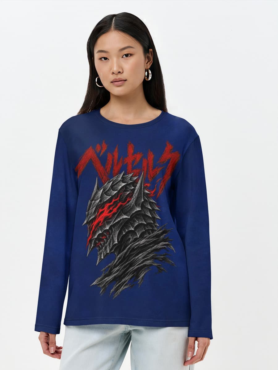 Damen Baumwoll Langarmshirt