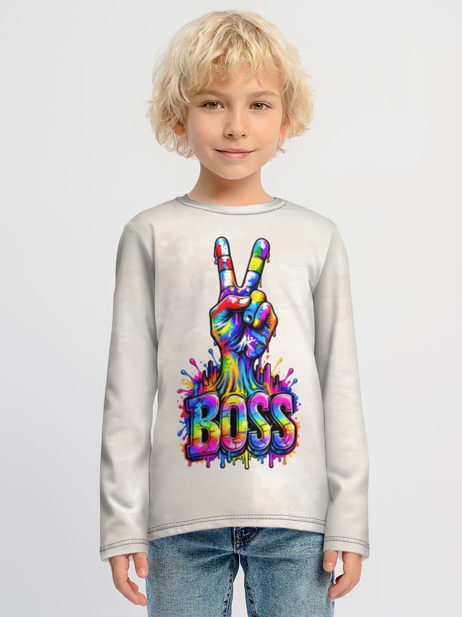 Boys' cotton long sleeve shirt