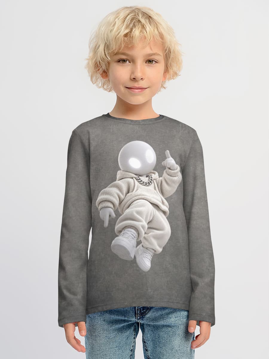 Baumwoll-Langarmshirt Jungen