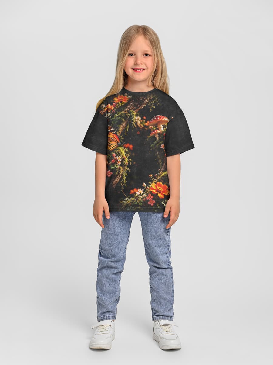 Girls' oversized cotton T-shirt