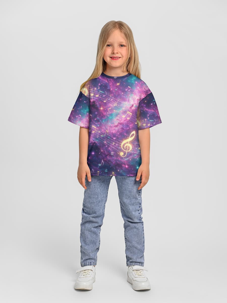 Girls' oversized cotton T-shirt