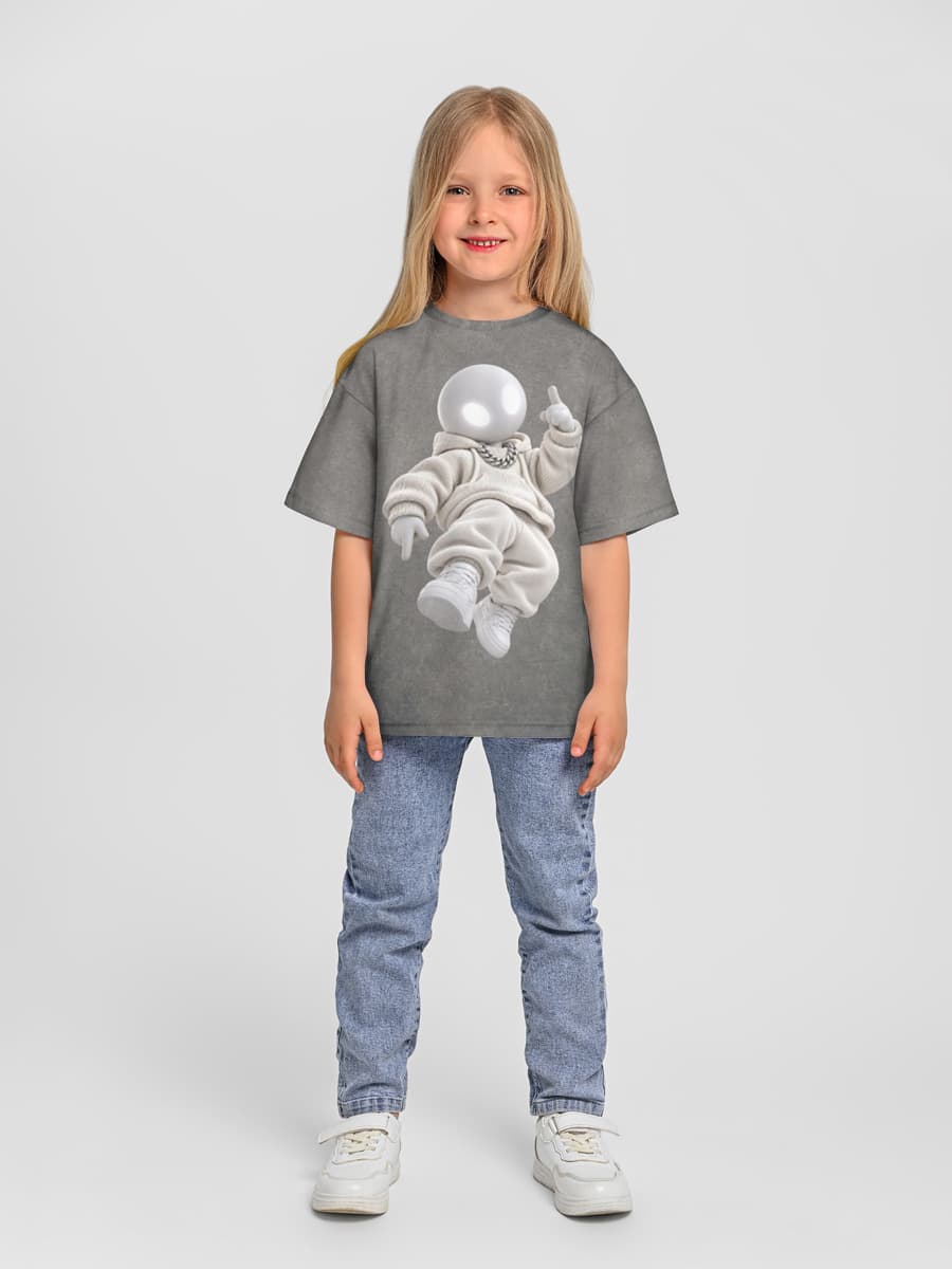 Oversized Baumwoll-T-Shirt Mädchen