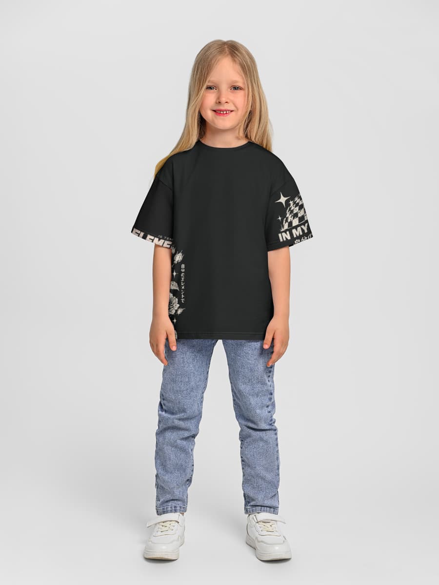 女の子 ビッグシルエット コットンTシャツ