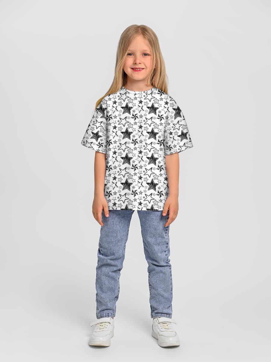 Girls' oversized cotton T-shirt