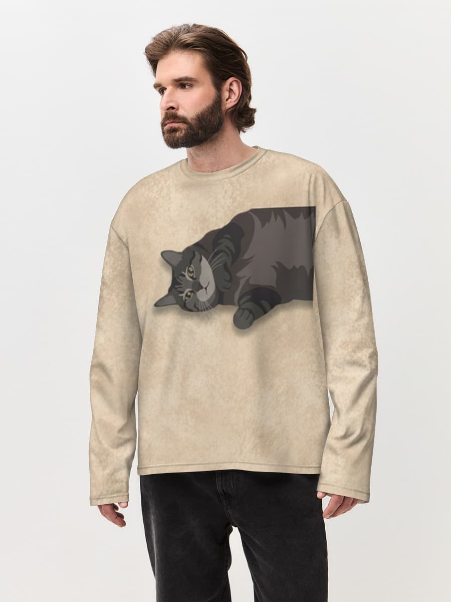 Men's oversized cotton long sleeve
