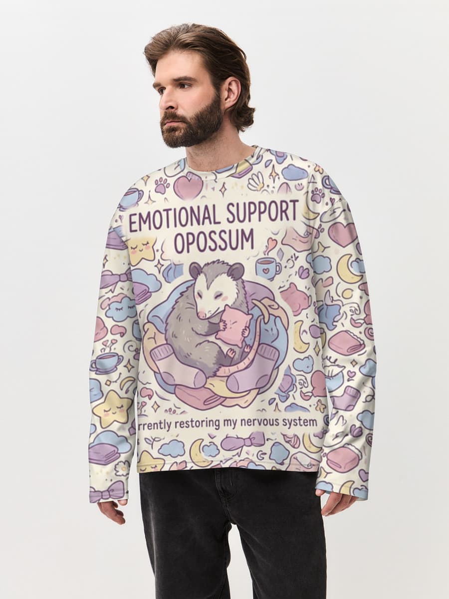 Men's oversized cotton long sleeve