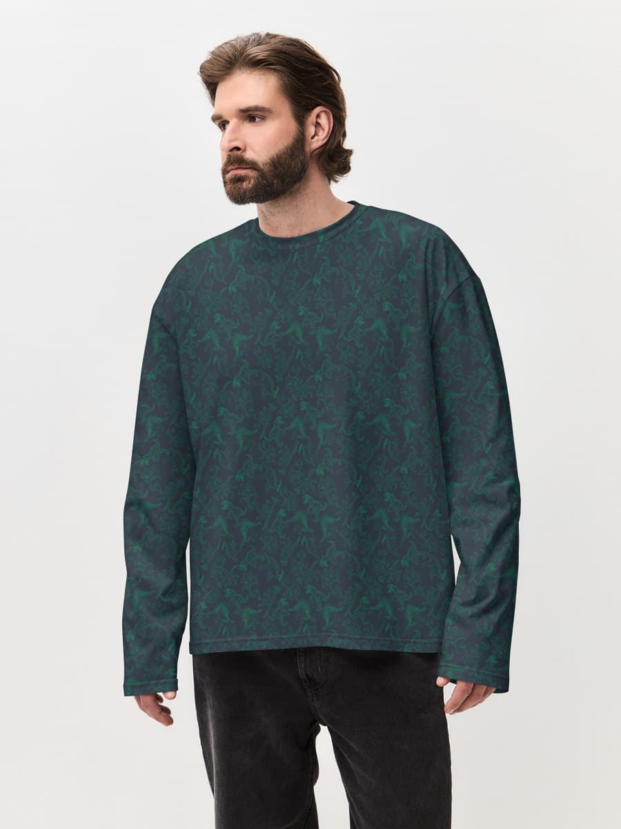 Camiseta de manga larga de algodón extragrande para hombre