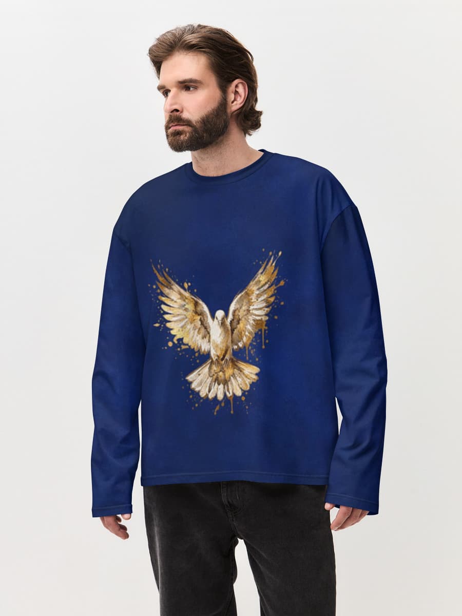 Men's oversized cotton long sleeve