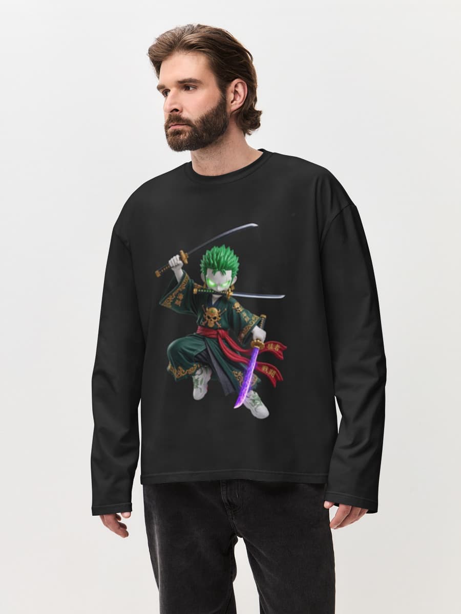 Herren Oversized Baumwoll Langarmshirt