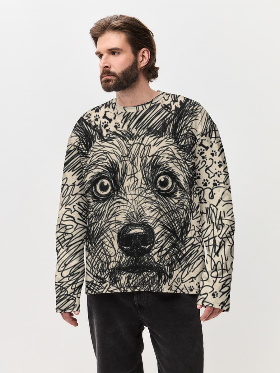 Men's oversized cotton long sleeve