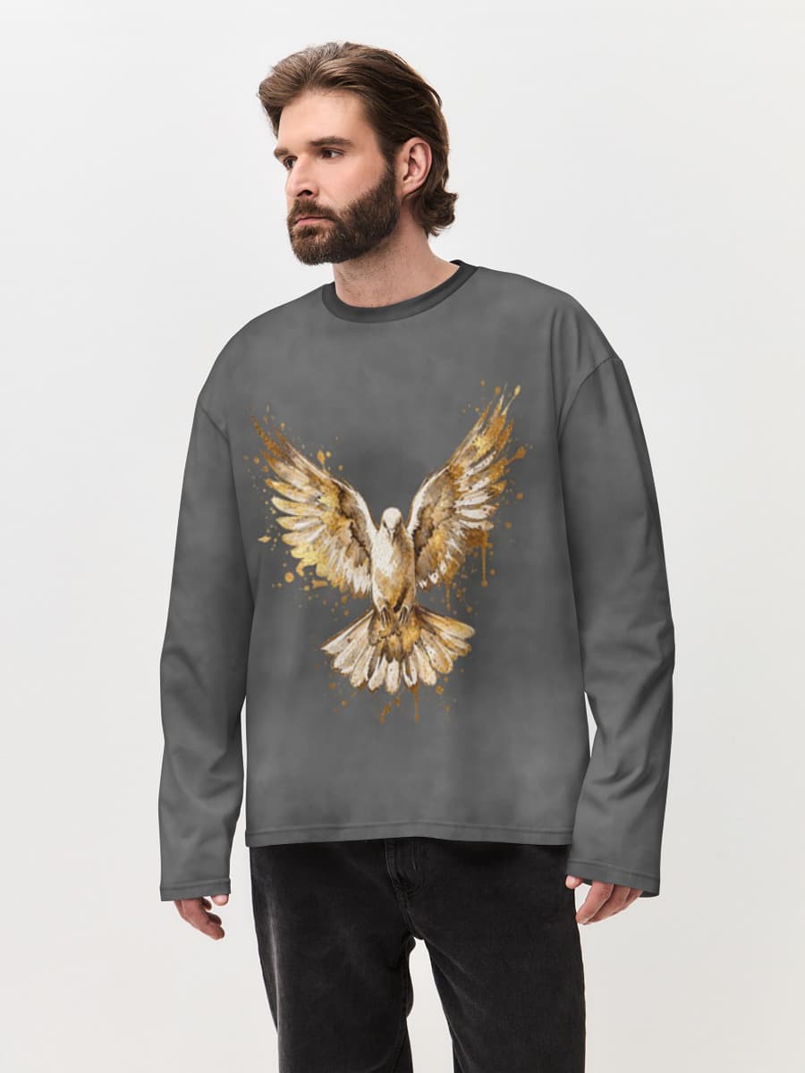Men's oversized cotton long sleeve