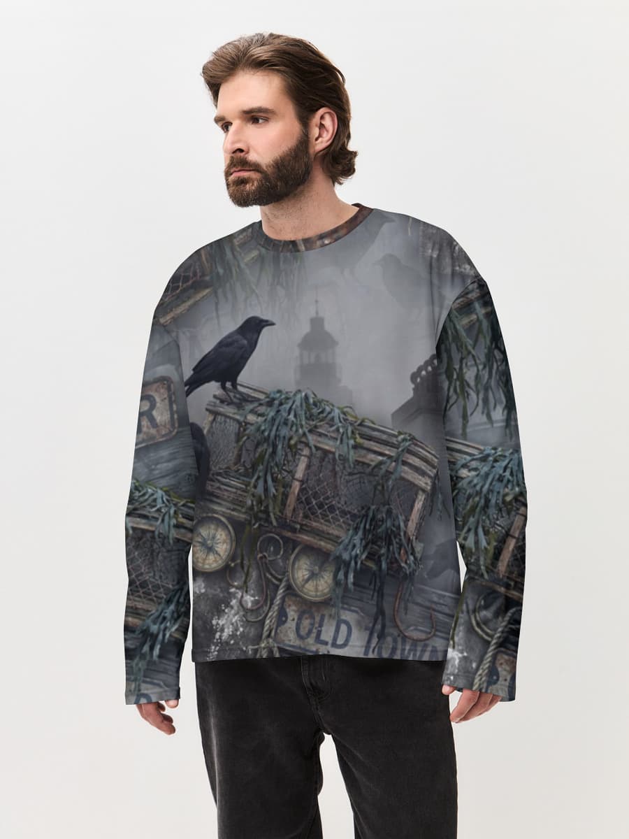 Men's oversized cotton long sleeve