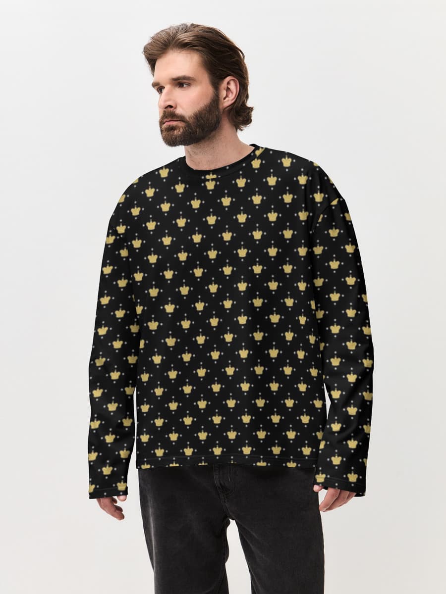 Camiseta de manga larga de algodón extragrande para hombre
