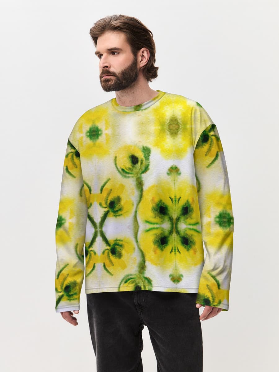 Camiseta de manga larga de algodón extragrande para hombre