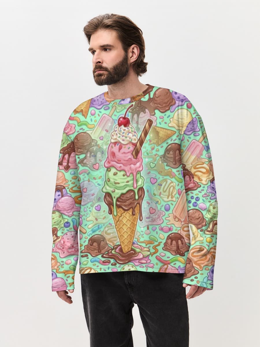 Men's oversized cotton long sleeve