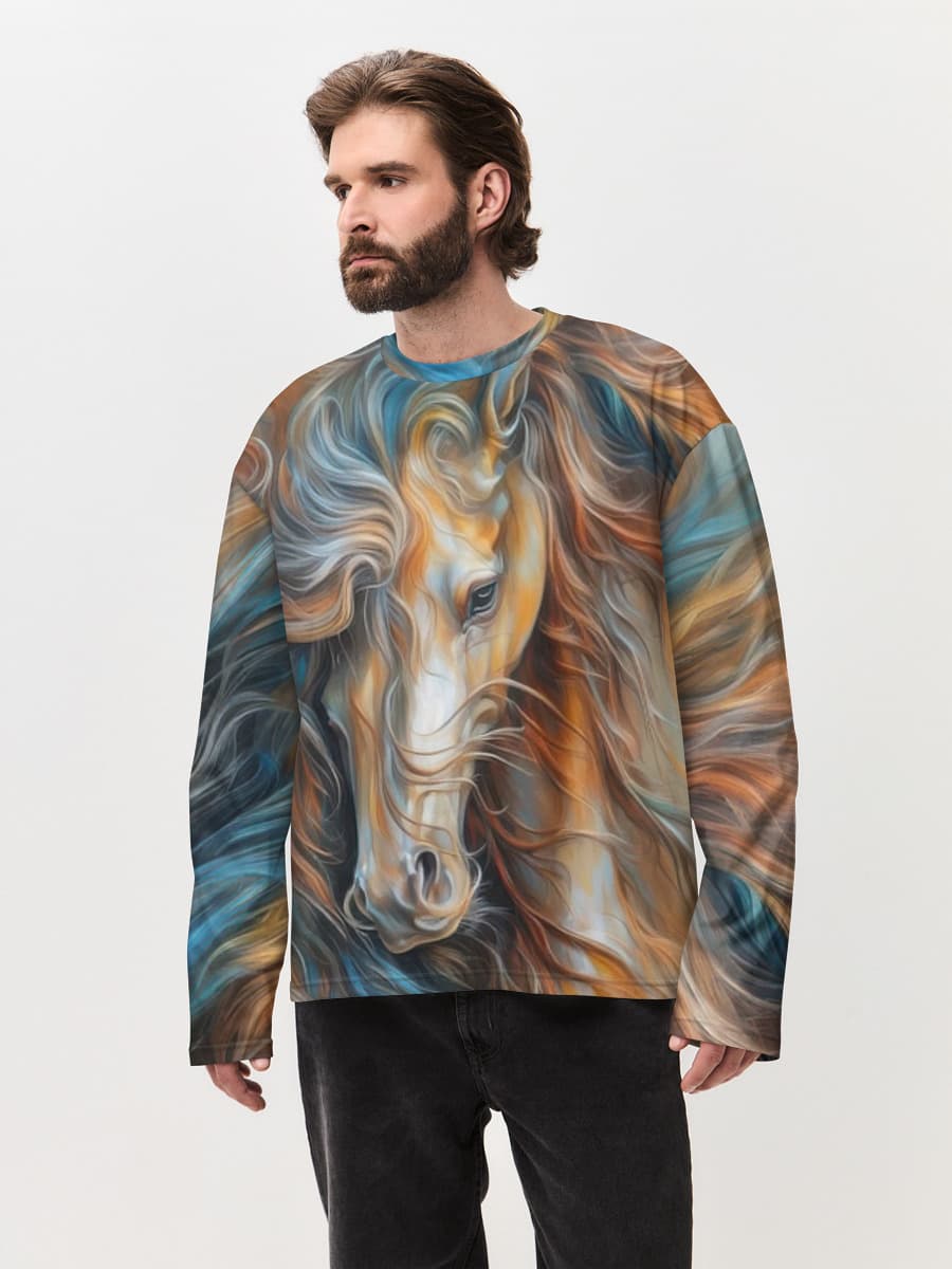 Men's oversized cotton long sleeve