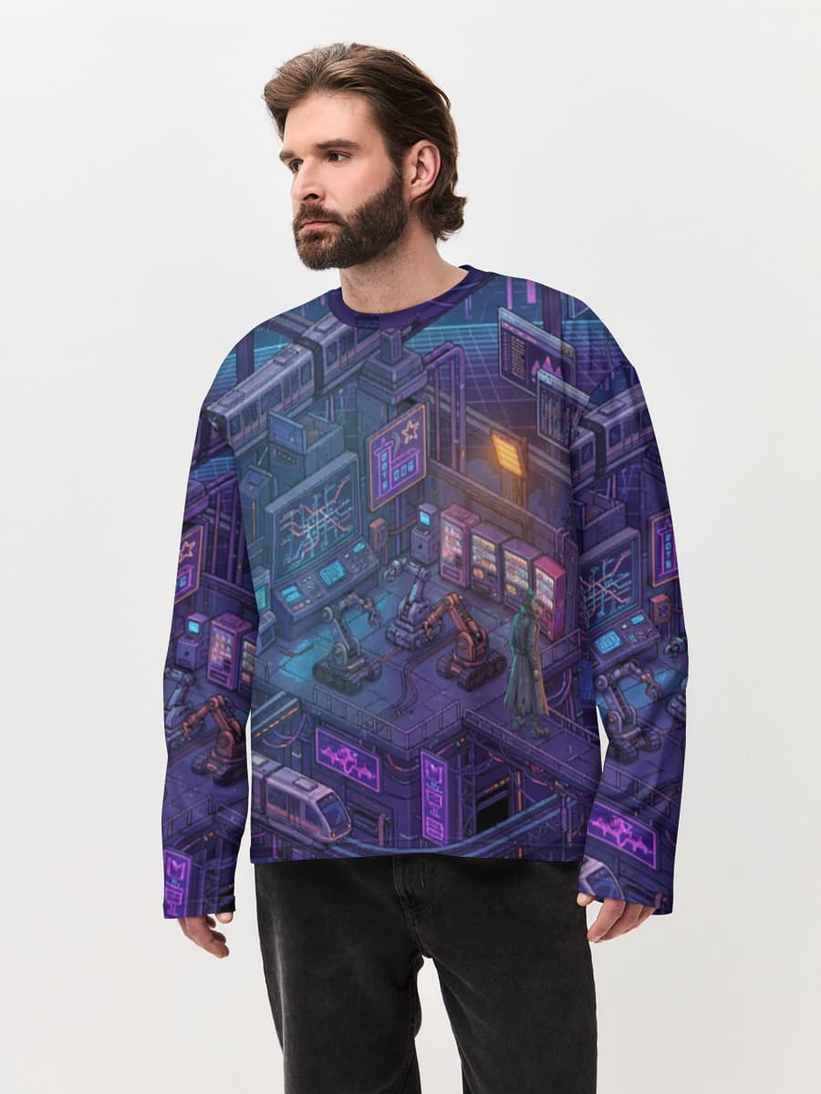 Men's oversized cotton long sleeve