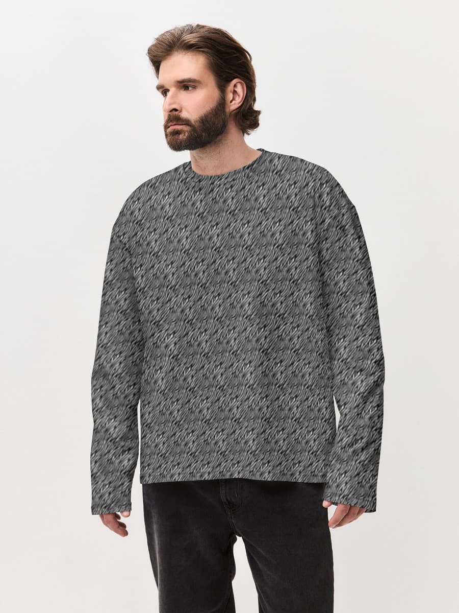 Camiseta de manga larga de algodón extragrande para hombre