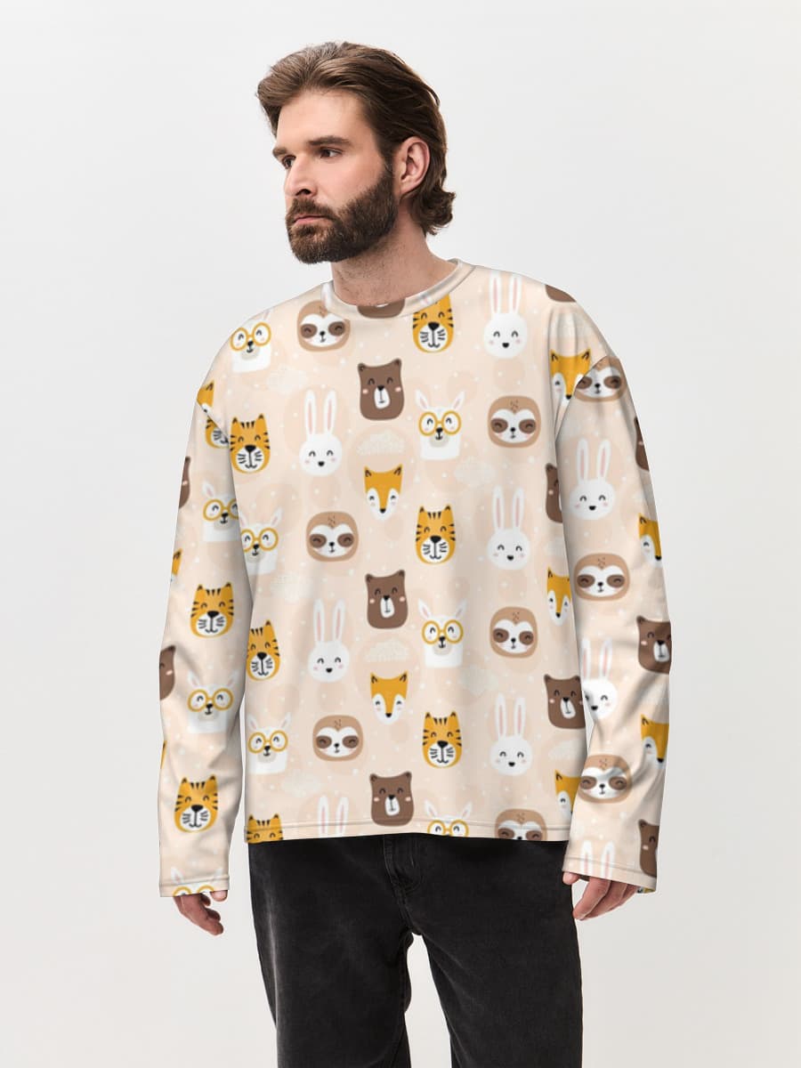 Men's oversized cotton long sleeve