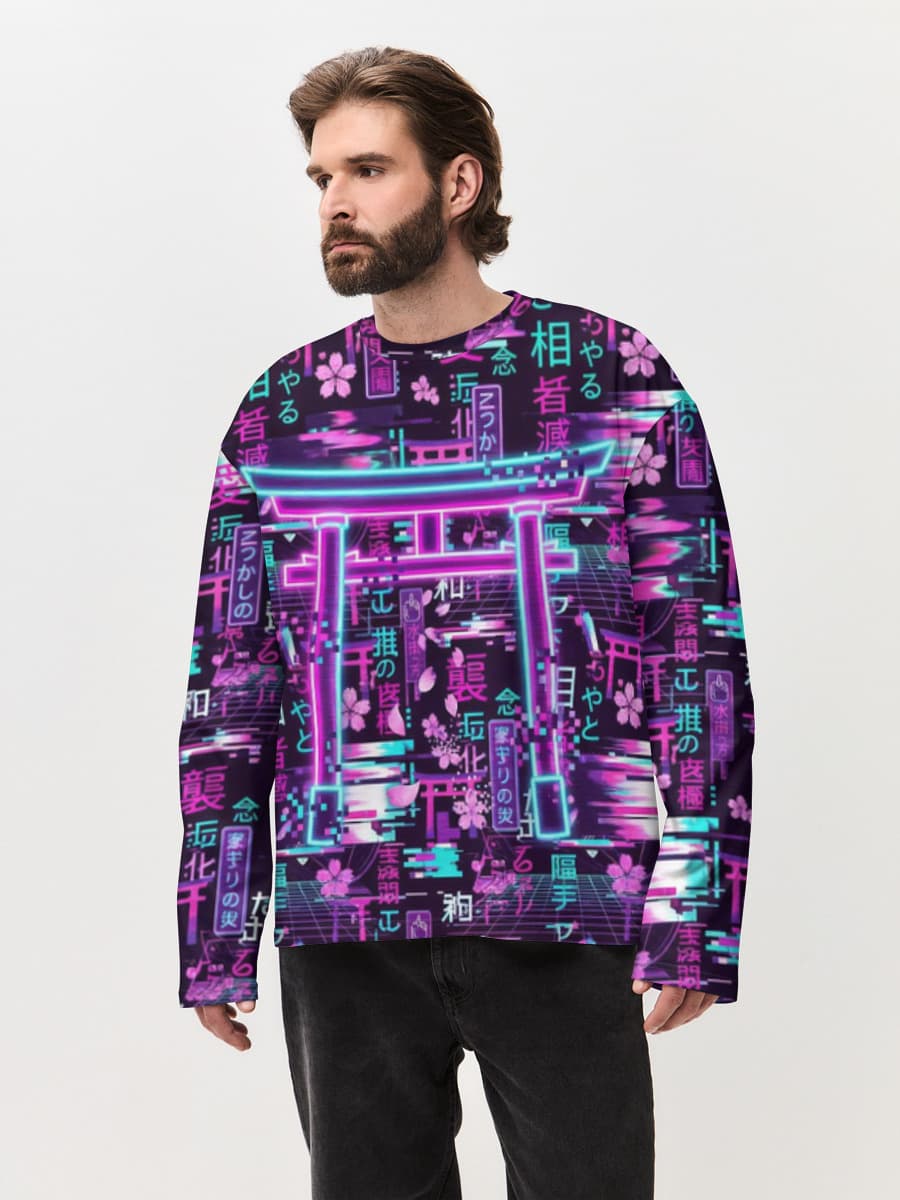 Men's oversized cotton long sleeve
