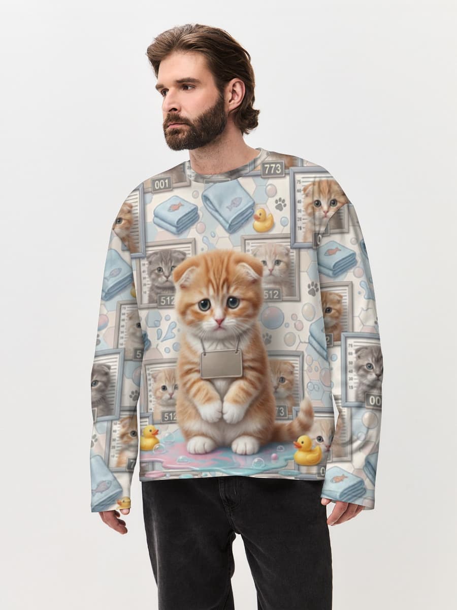 Men's oversized cotton long sleeve