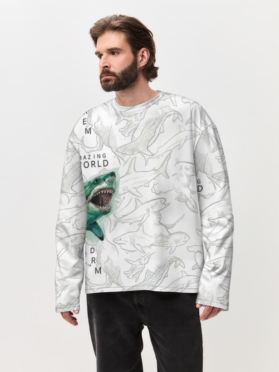 Men's oversized cotton long sleeve