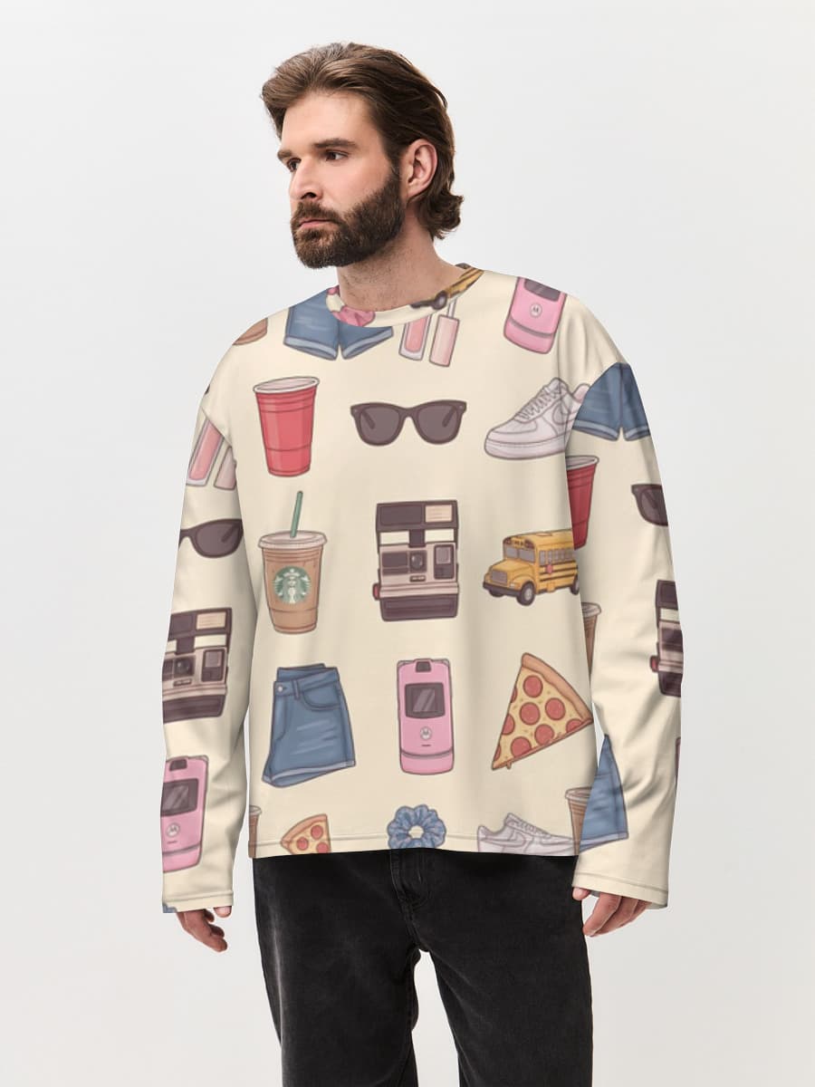 Men's oversized cotton long sleeve