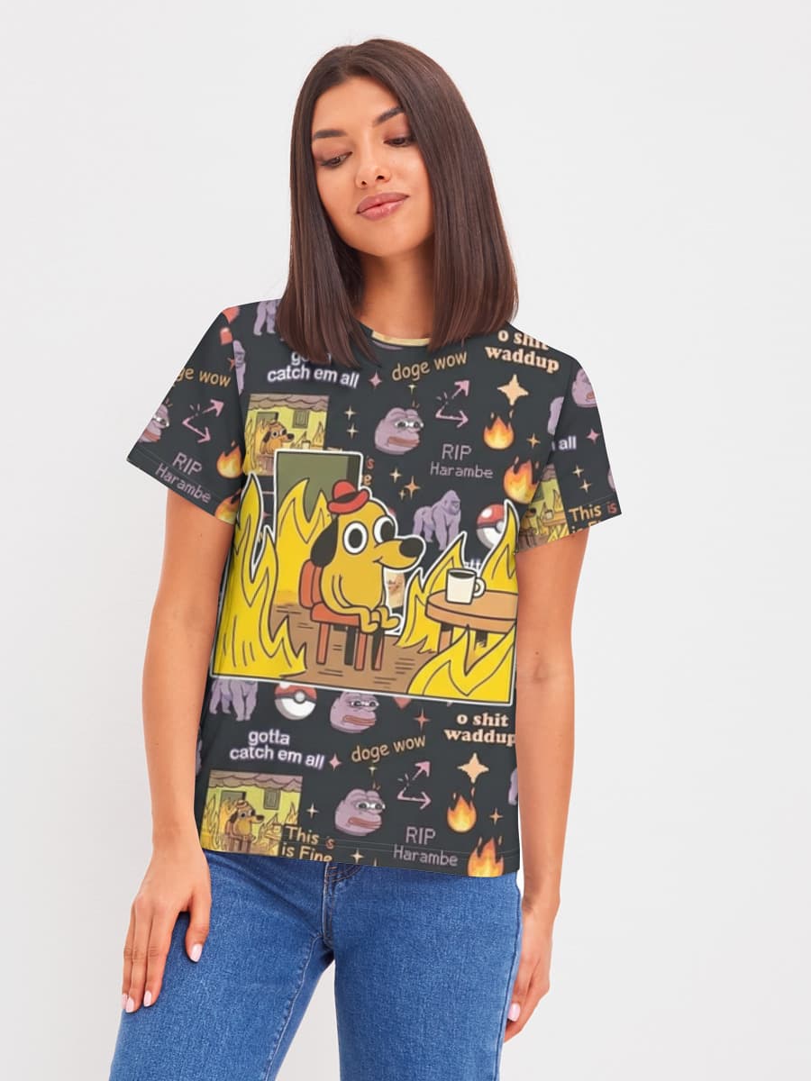 2026 is the new 2016 Nostalgia Wave — Women's basic cotton T-shirt with all-over print, Nostalgia theme
