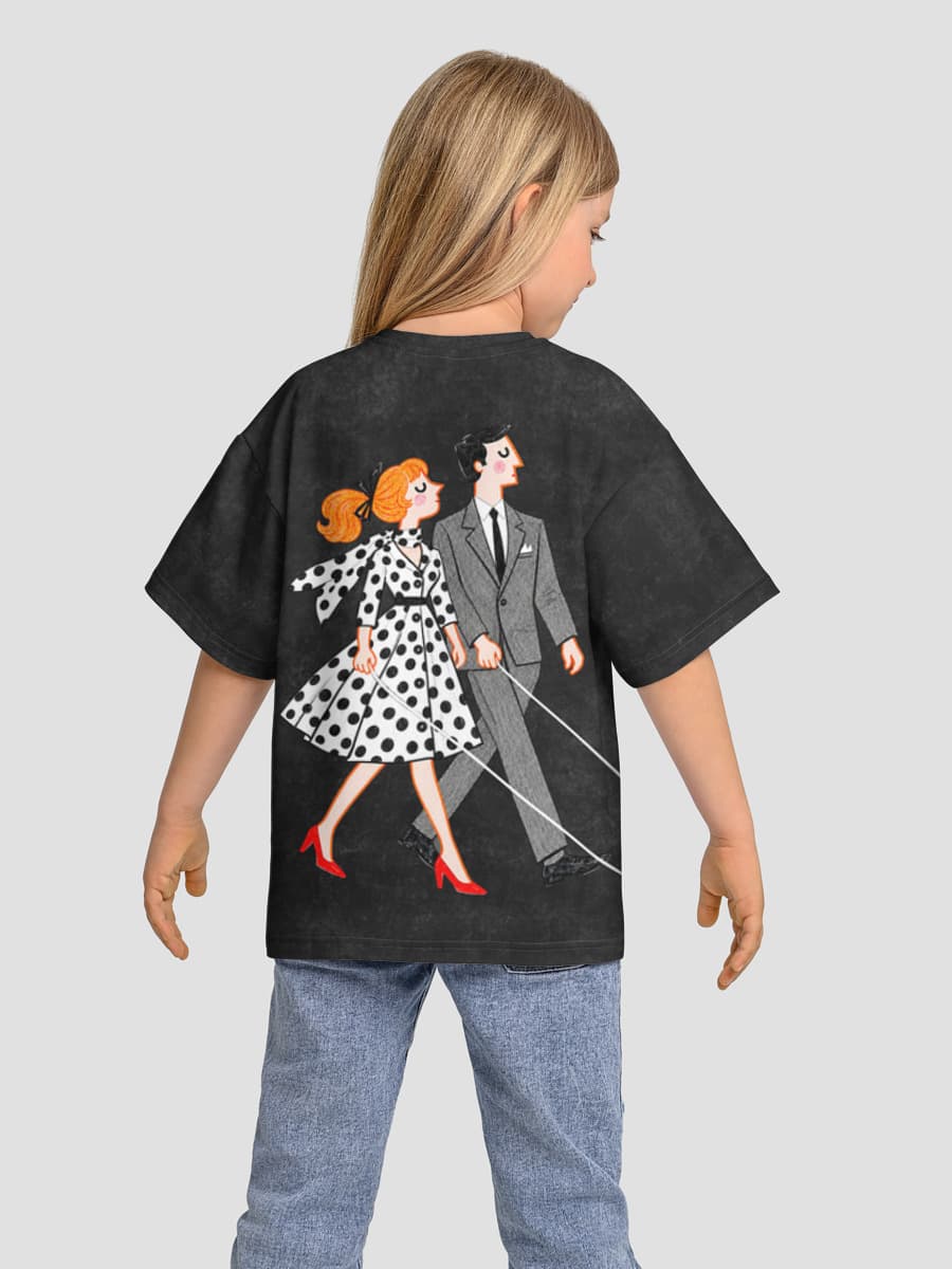 Girls' oversized cotton T-shirt